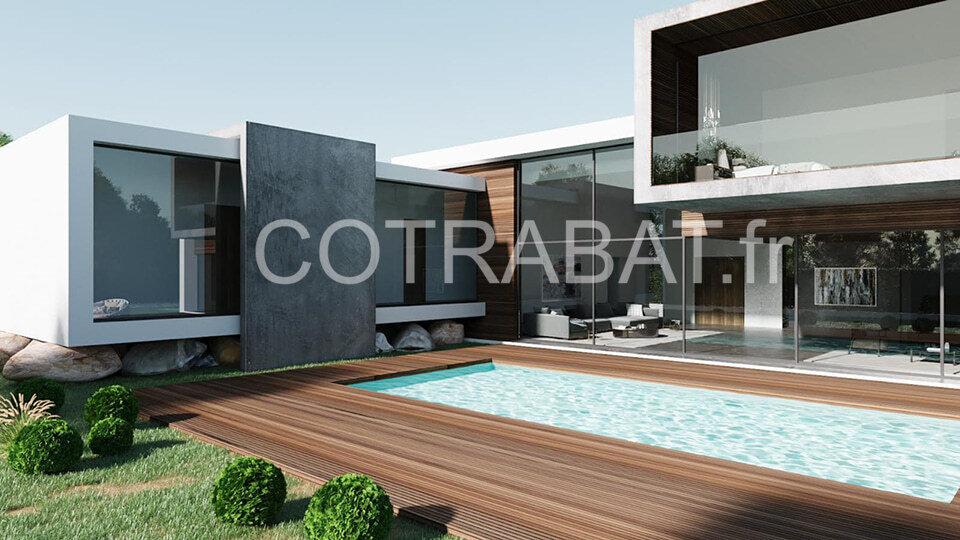 Plan 3D maison architecte 200m2 Bordeaux