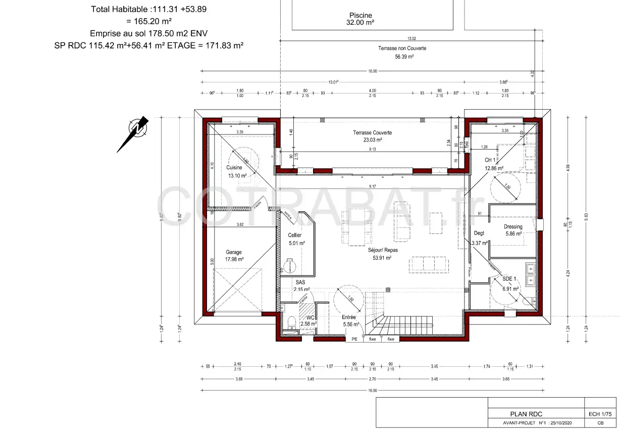 Plan 3D maison Carignan