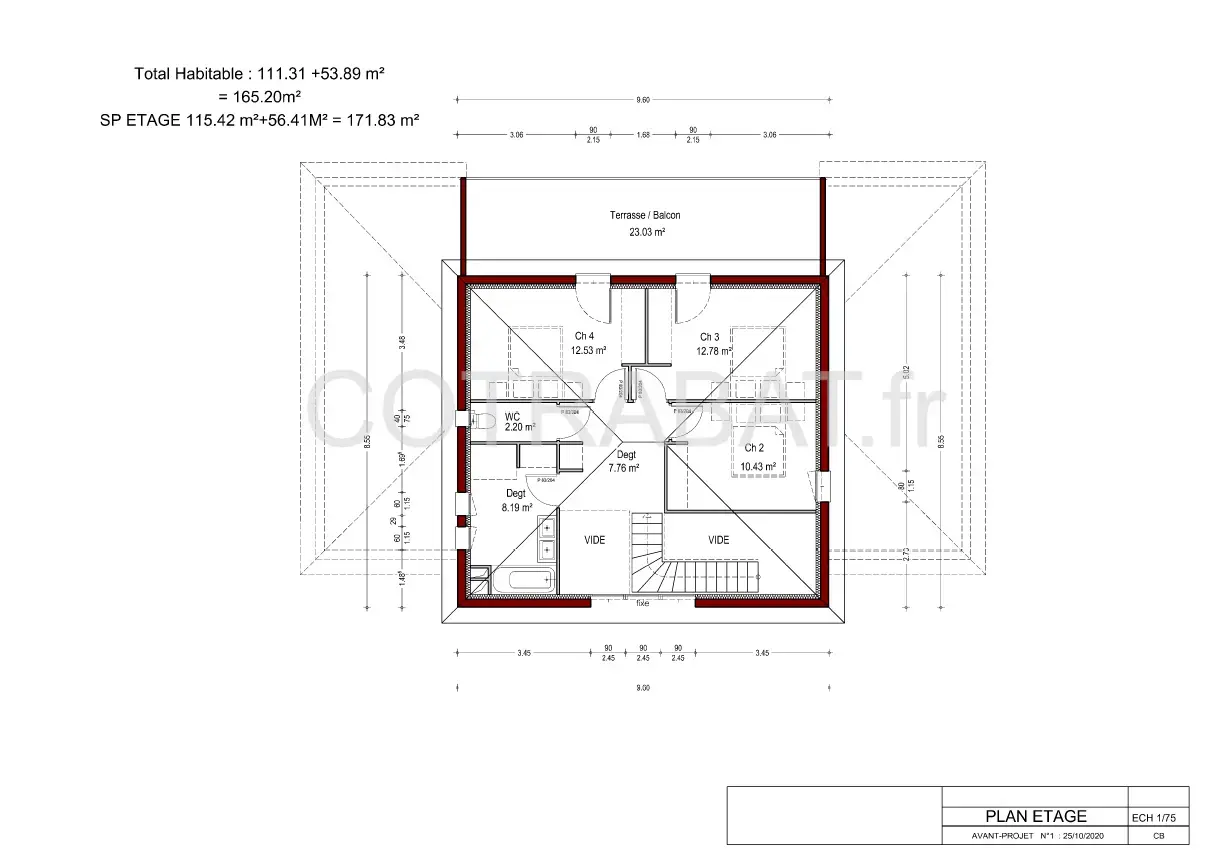 Plan 3D maison Carignan