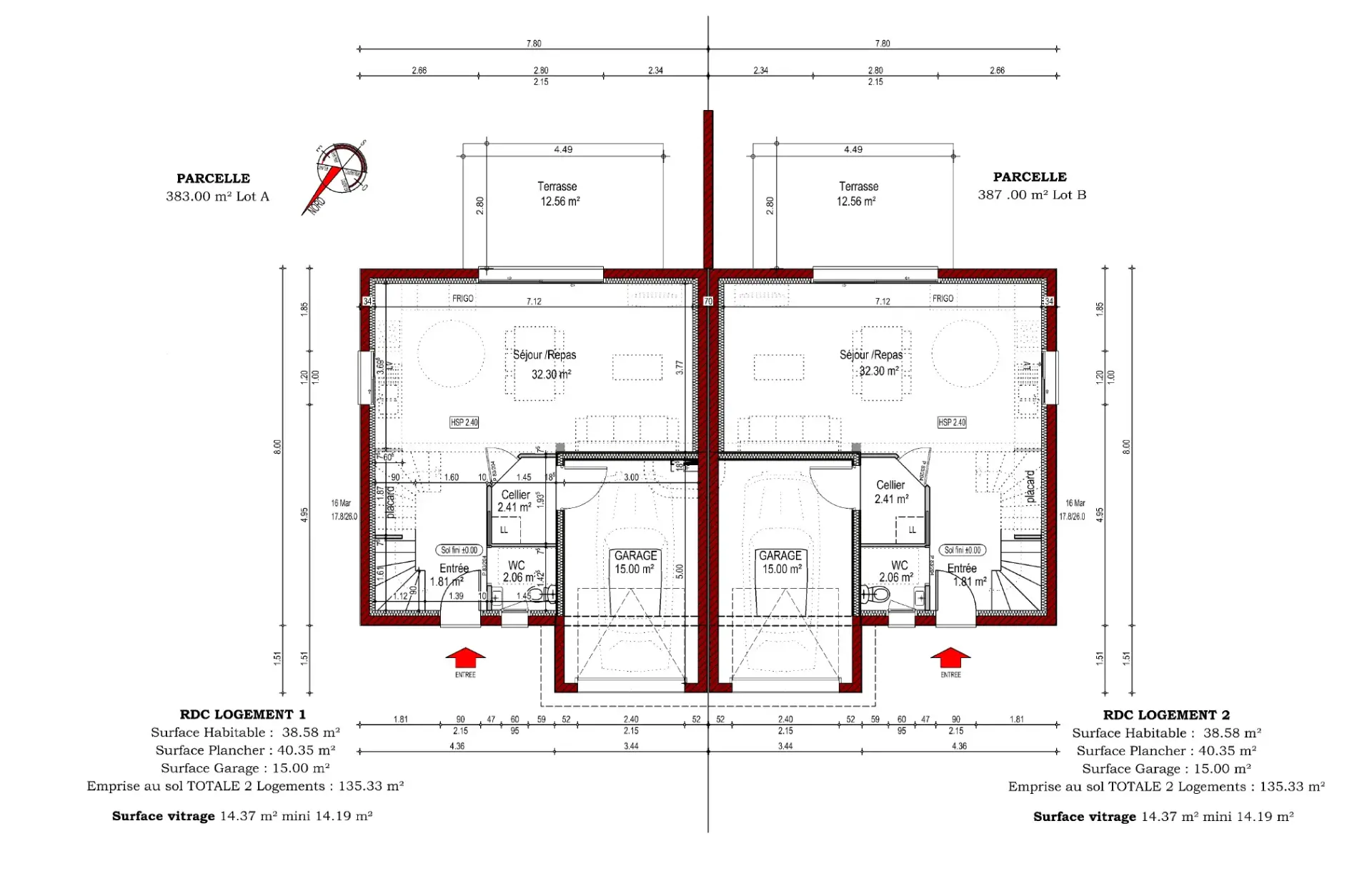 Plan 3D maison double Ambares