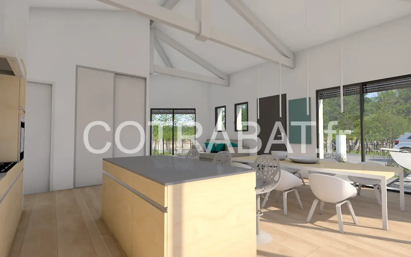 Plan 3D maison Lanton