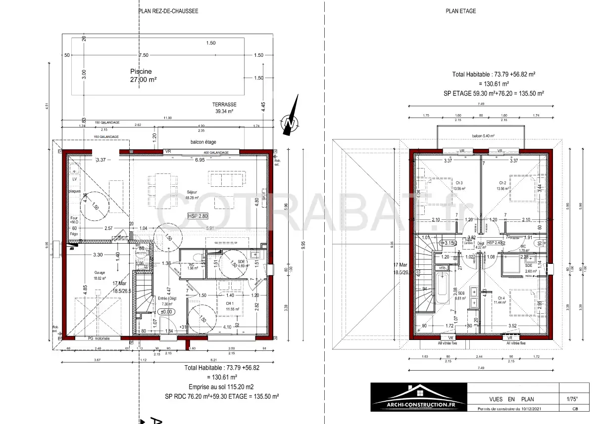 Plan 3D maison Martillac