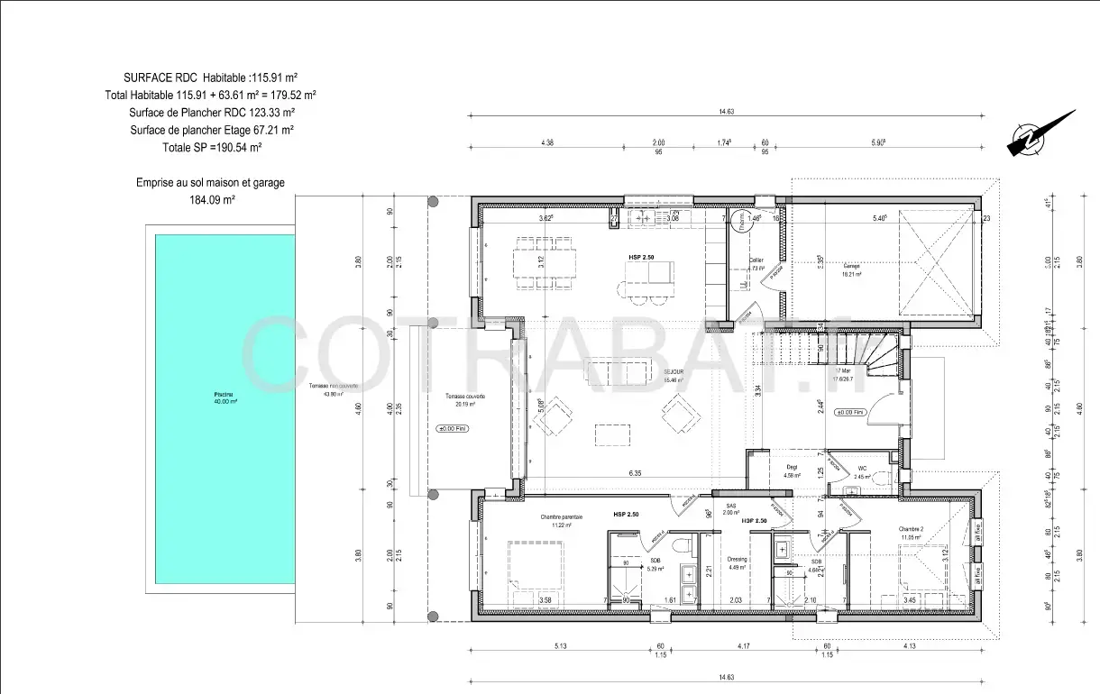 Plan 3D maison Meynac