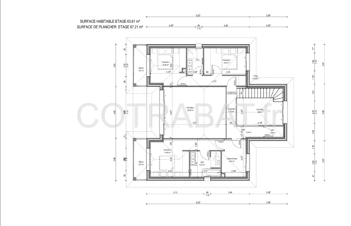 Plan 3D maison Meynac