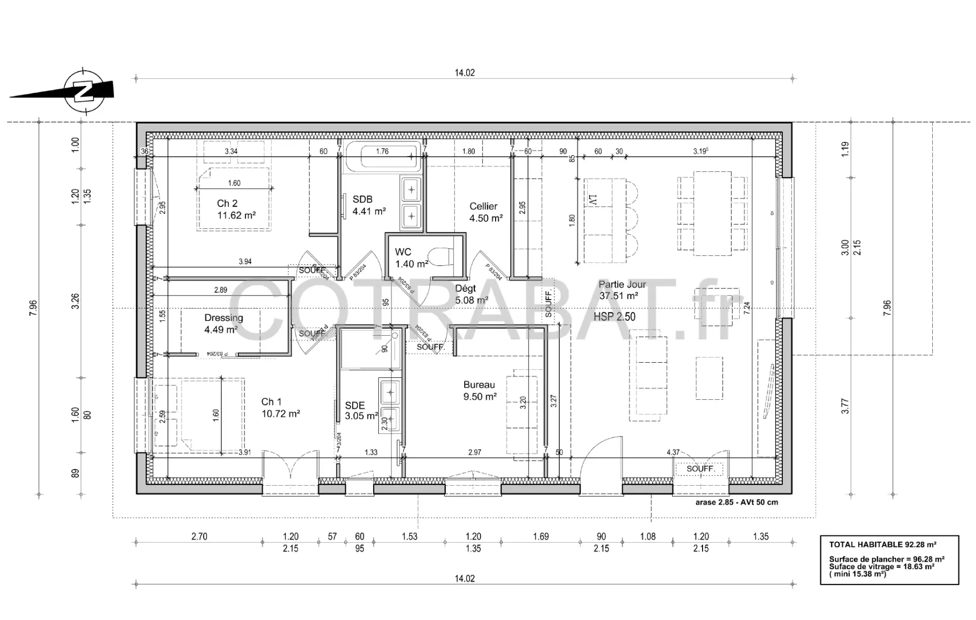 Plan 3D maison Saint Medard