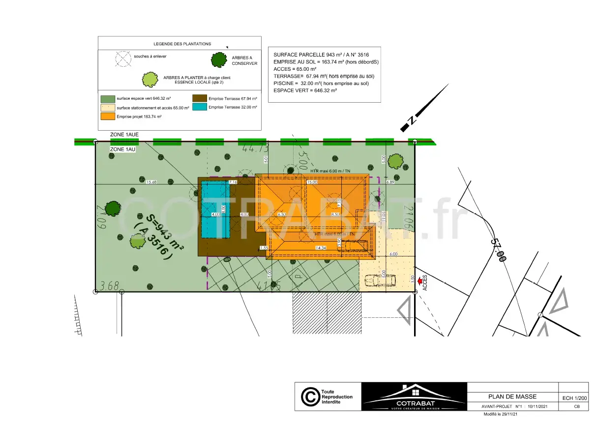 Plan 3D maison Saucats