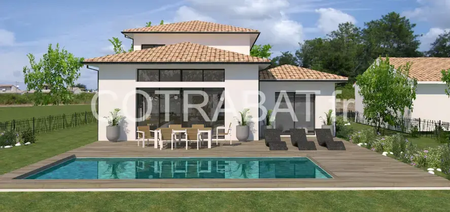 Plan 3D maison Saucats