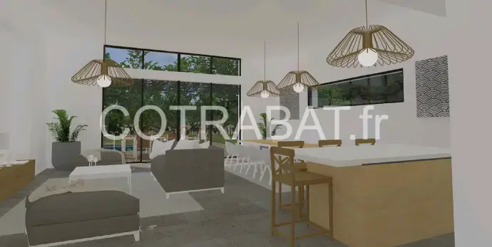 Plan 3D maison Saucats