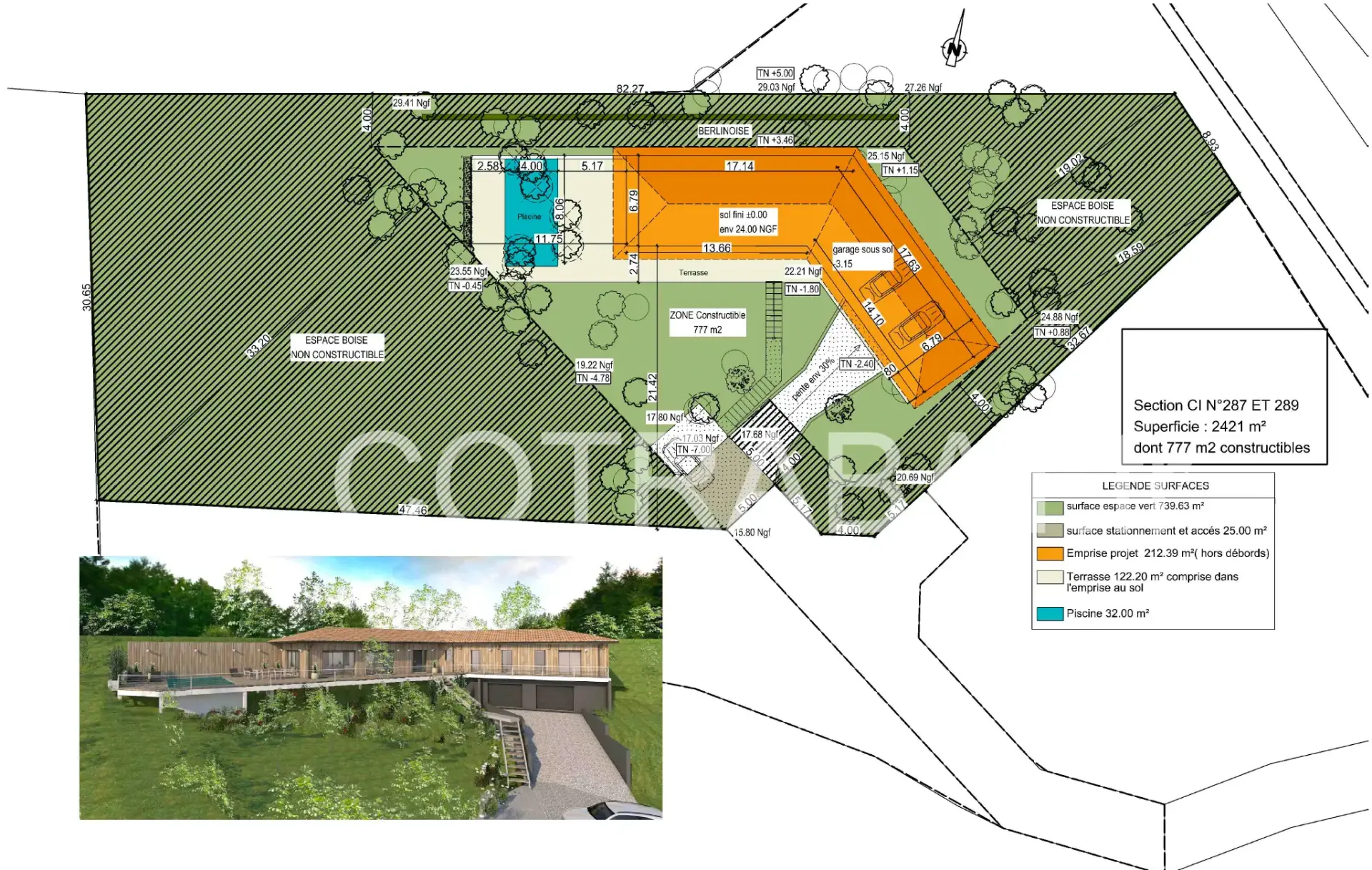 Plan 3D villa Carcans