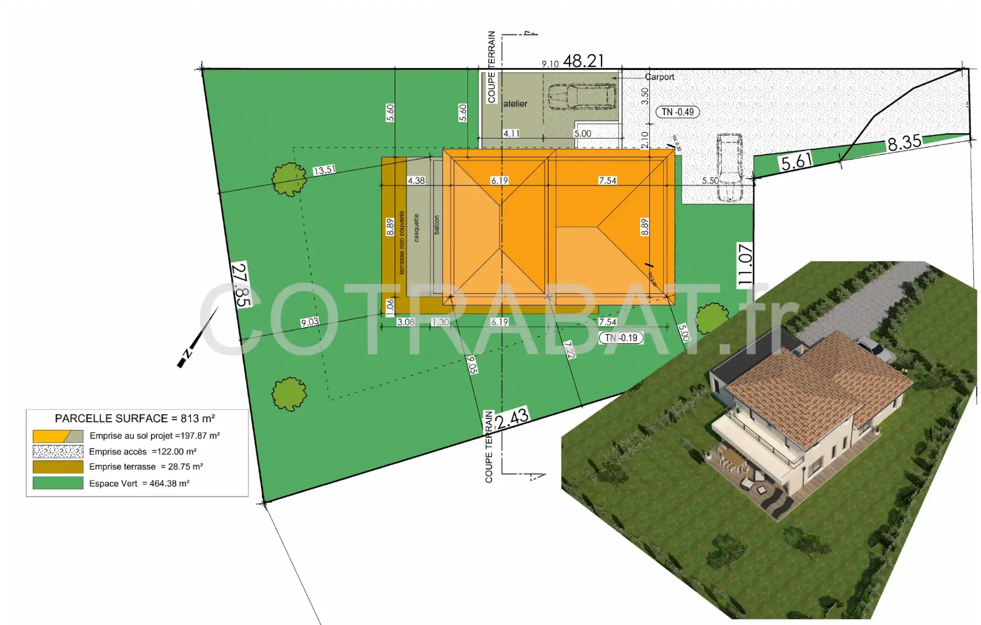 Plan 3D villa Carignan