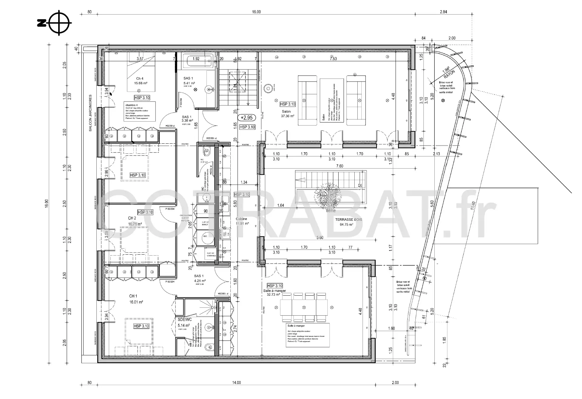 Plan 3D villa Pessac