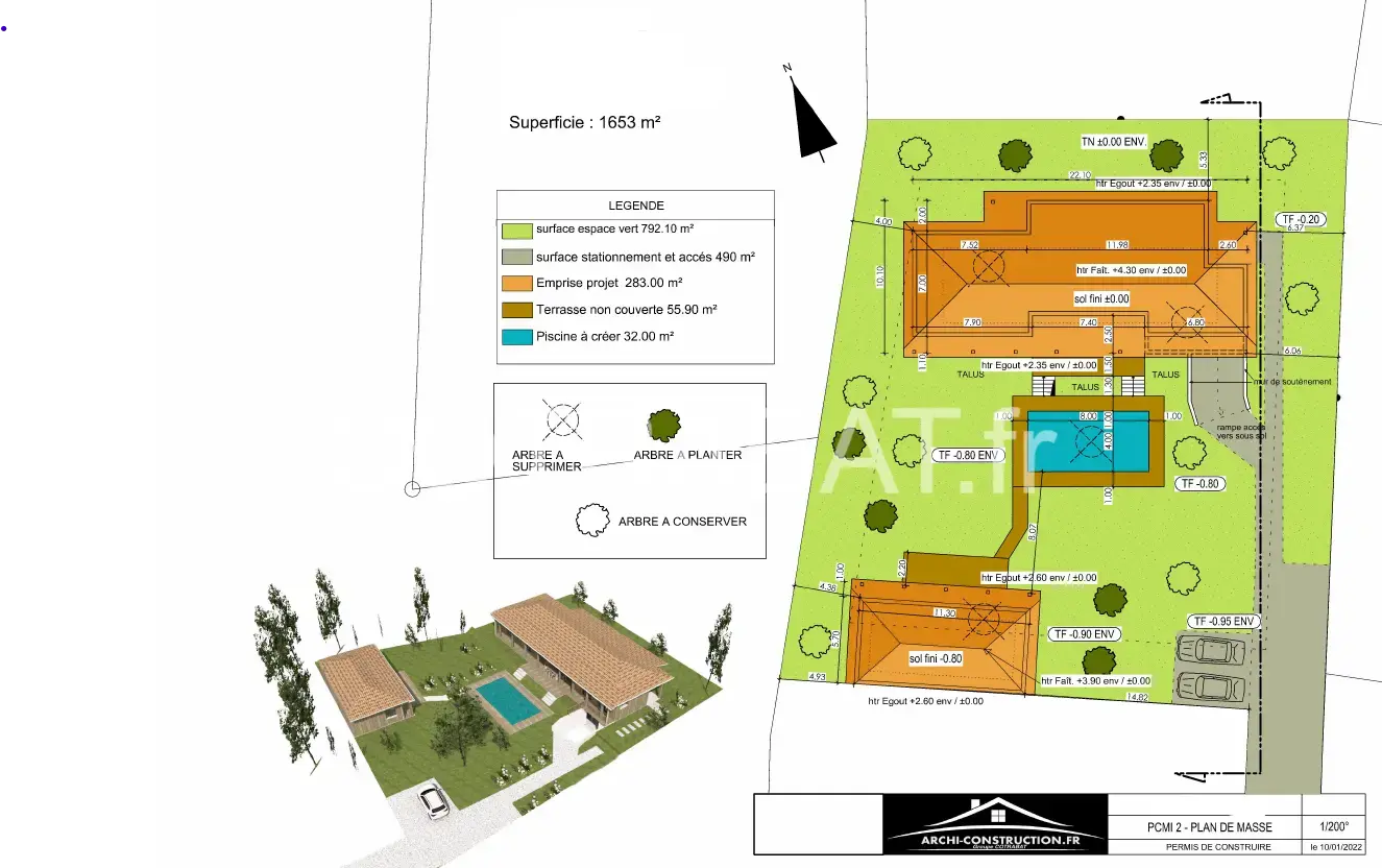 Plan 3D villa Soulac