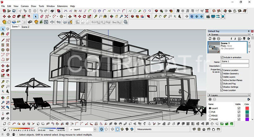 Plan 3D maison architecte Gironde