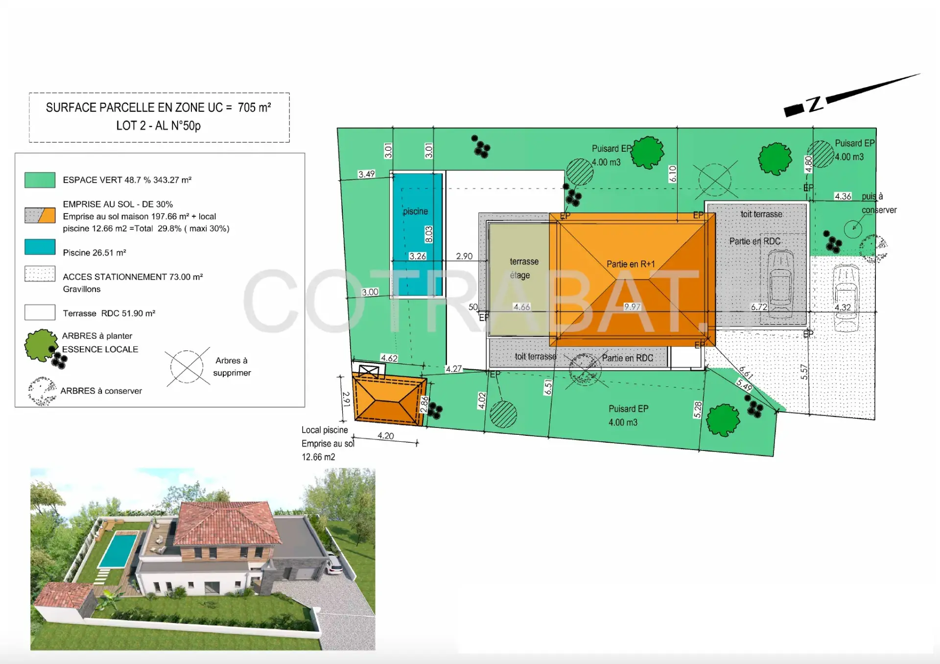 Plan 3D maison architecte Leognan